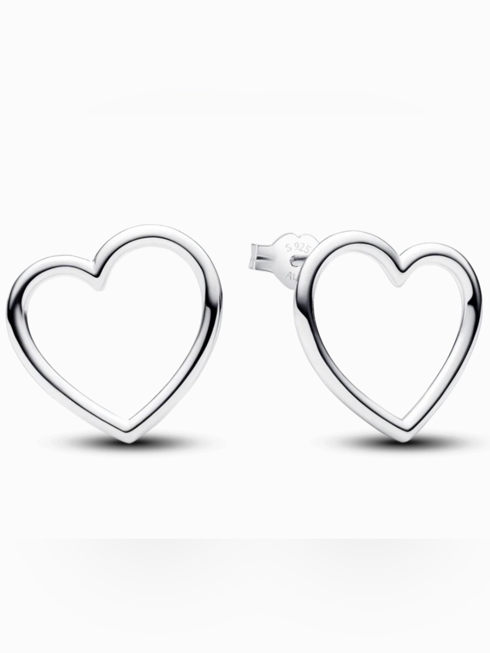 Pandora Open Heart Stud Earrings - Silver